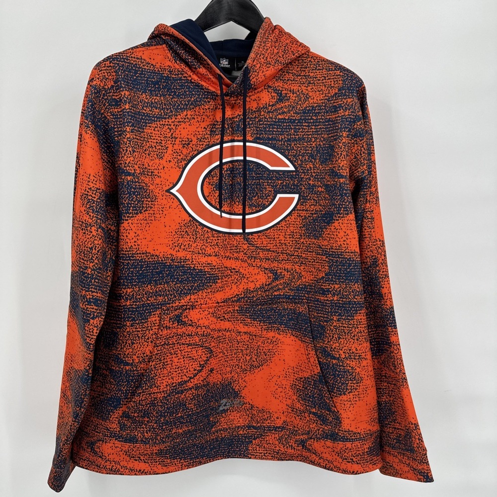 Chicago Bears‎ Hoodie Mens XL Orange Navy Blue NFL Team Apparel Zebra Zubaz